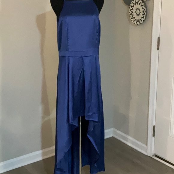 NWT Pretty Garden Satin Like High Low  Dress With Pockets - Size Large - Picture 8 of 10